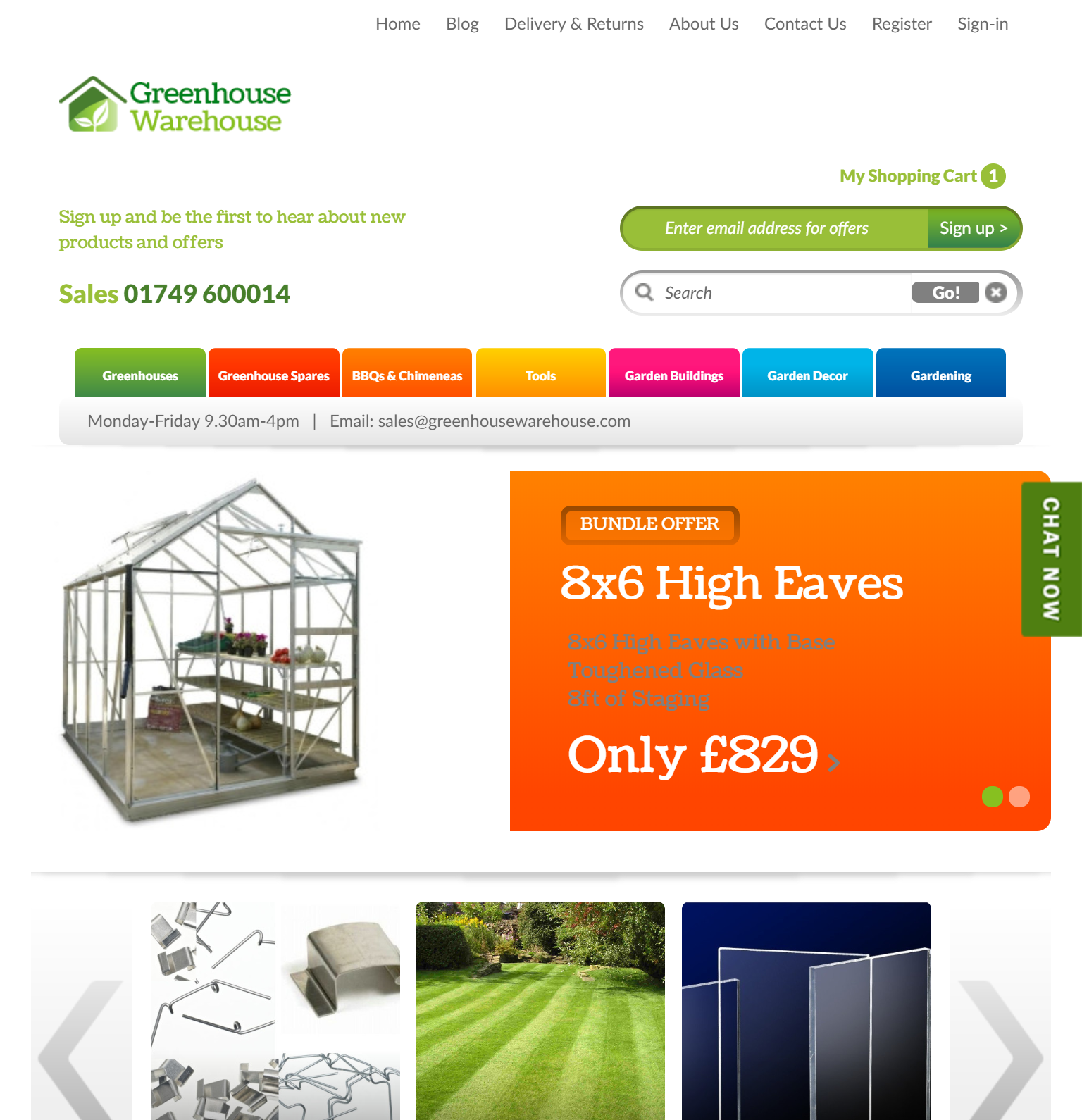 Greenhouse Warehouse ecommerce store website screenshot